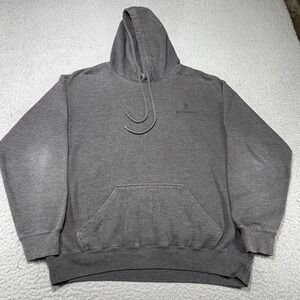 Browning Hoodie Mens Large Gray American‎ Flag Fleece Sweatshirt Pullover USA